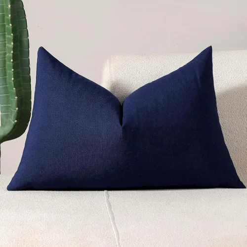 Vista 34 de vctops Fundas de almohada decorativas a cuadros azules de 12 x 20 pulgadas, funda de cojín lumbar de guingán para sofá, dormitorio