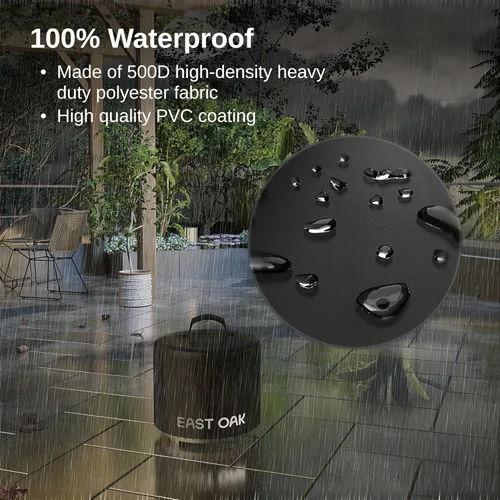 Vista 3 de EAST OAK Cubierta para hoguera de 17 pulgadas para fogata al aire libre sin humo, tela resistente 500D, impermeable, a prueba de polvo y resistente