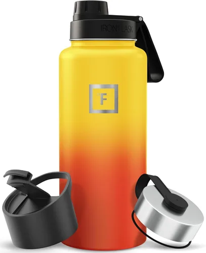 Vista 124 de IRON °FLASK Frasco de hidratación para acampar y senderismo con boquilla, botella de agua deportiva de acero inoxidable con aislamiento de boca
