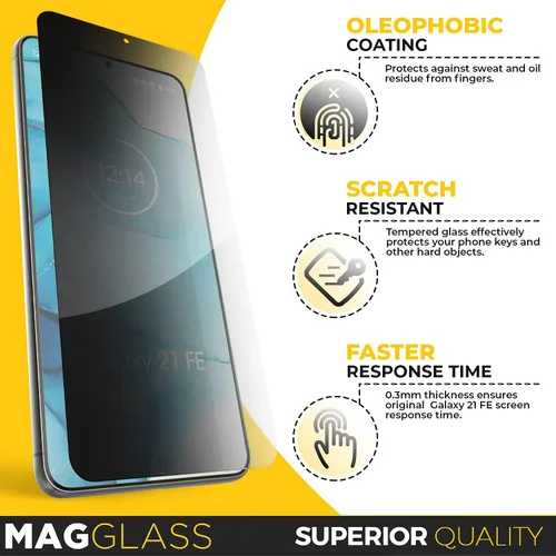 Vista 3 de magglass Samsung S21 FE Protector de pantalla de vidrio templado (privacidad)