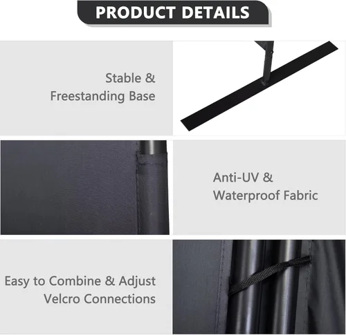 Vista 6 de JAXPETY Panel divisor de habitación de 6 pies, pantalla de privacidad, divisores de pared para separación de habitación, partición flexible