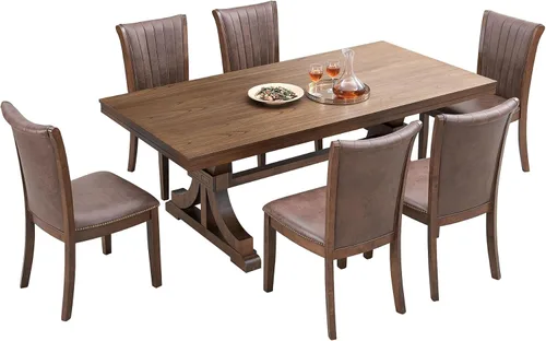 Vista 4 de Dining Chairs Set of 2, Modern Fabric Upholstered Kitchen Side Chairs with Open Back, Mid Century Farmhouse Wooden Chairs for Dining Room Table &