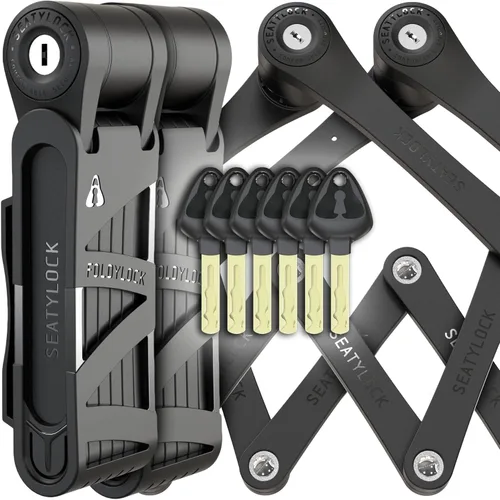 Vista 13 de Seatylock FoldyLock - Candado plegable compacto para bicicleta, galardonado y patentado, ligero, de alta seguridad, resistente, antirrobo, protector