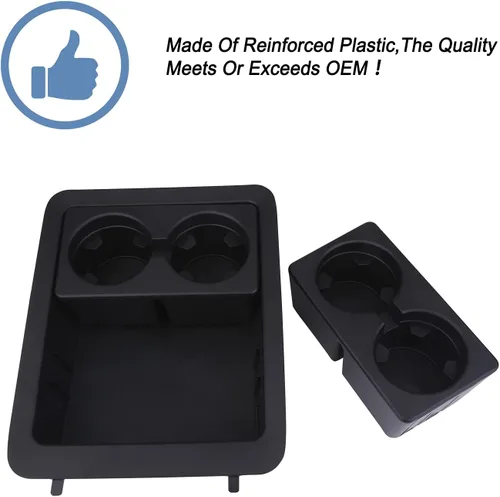Vista 4 de Bandeja portavasos para consola central, Compatible con 2007-2014 Chevy Avalanche Silverado Suburban Tahoe