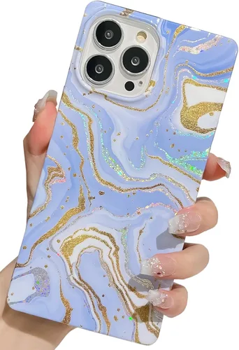 Vista 13 de KERZZIL Elegante Funda con Concha de Madre Perla para Niña Compatible con iPhone 14 de 6.1 Pulgadas, Funda Rectángulo con Borde, Elegante y delgada