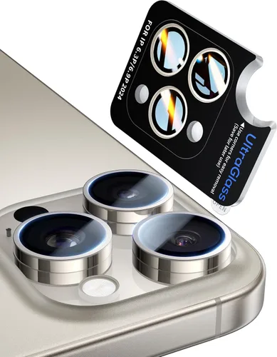 Vista 14 de UltraGlass Protector de lente de cámara para iPhone 16 Pro Max/16 Pro [NO.1 grado militar inastillable], protector de cámara para iPhone 16 Pro Max