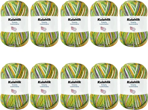 Vista 59 de Hilo acrílico de 1.76 oz (1 x 1.76 oz) para tejer y tejer, hilo de hilo degradado colorido, 1 rollo de madejas, hilo acrílico multicolor, perfecto
