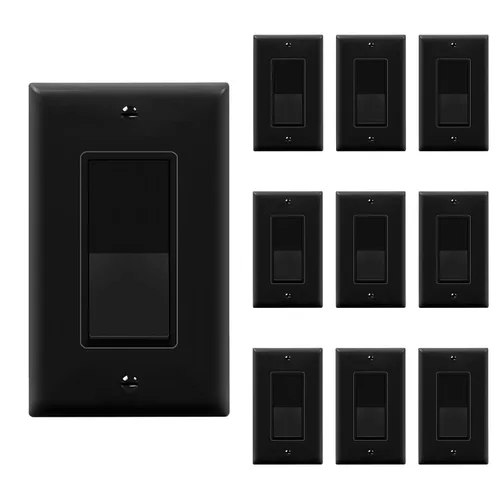 Vista 35 de ENERLITES Elite Series - Interruptor basculante decorativo sin tornillos, 3 vías o unipolar, 3 cables, tornillo de conexión a tierra, grado