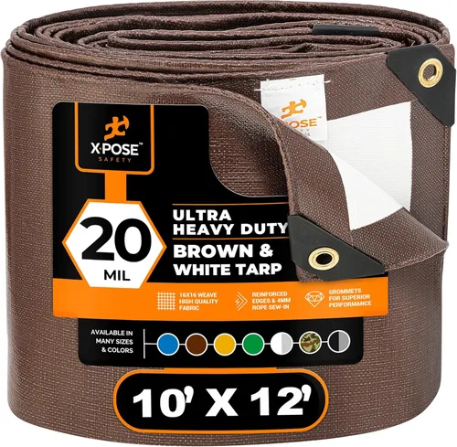 Vista 34 de Xpose Safety Lona ultra resistente de 5 x 7 pies, lonas impermeables de 20 mil para camping, aventuras al aire libre y cubierta de tienda