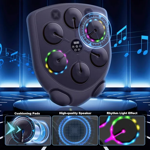 Vista 6 de YORWHIN Smart Music Boxing Machine for Adults and Kids, Bluetooth Boxing Equipment with Boxing Gloves, Wall Mounted Electronic Punching Machine for