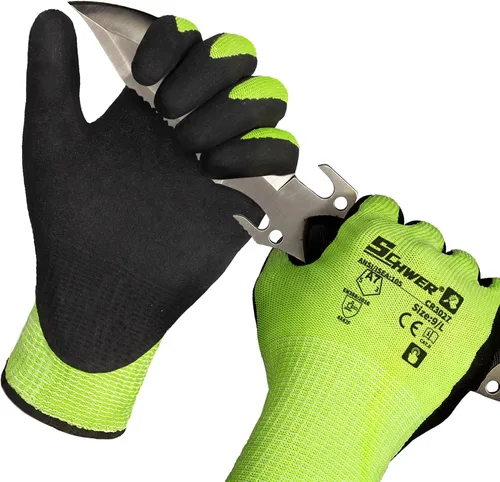 Vista 13 de Schwer 2 pares de guantes de pesca resistentes a cortes A7, pantalla táctil Verde militar