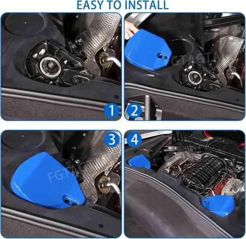 Vista 5 de Cubierta de Torre de Puntal Trasero Compatible con Chevrolet Corvette C8 Stingray 2020-2024, Panel de Protección de Torre Amortiguadora Trasera