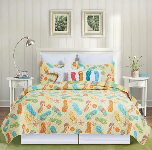 Vista 2 de C&F Home Sunny Splash - Juego de edredón individual de 2 piezas