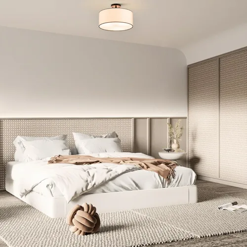 Vista 3 de VONLUCE Lámpara de techo semiempotrada, lámpara de techo de 18 pulgadas con forma difusa, lámpara moderna para dormitorio, sala de estar, entrada