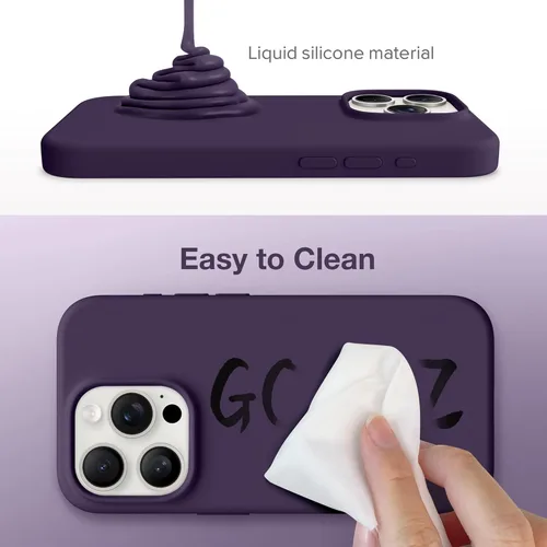 Vista 290 de GONEZ Funda magnética para iPhone 14, compatible con Magsafe, con protector de pantalla + protector de cámara, forro de microfibra antiarañazos