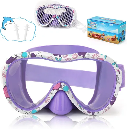 Vista 30 de iGym Gafas de natación para niños, máscara de buceo, máscara de buceo, gafas de natación con cubierta de nariz y correas elásticas cubierta y bolsa