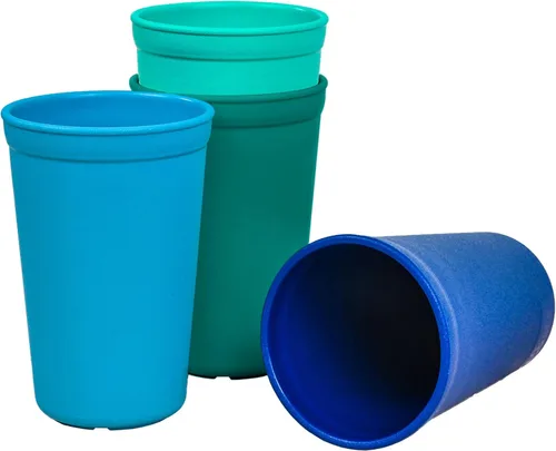 Re-Play Vasos abiertos para niños pequeños, 10 onzas, reutilizables y apilables, aptos para lavavajillas y microondas, fabricados en Estados Unidos,