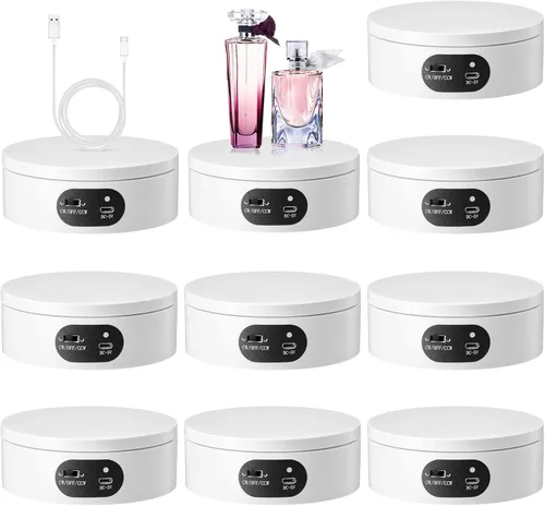 Vista 14 de Hoteam Turner Cup - Soporte de exhibición giratorio para vaso de epoxi con purpurina de 360 grados, plataforma giratoria automática, mesa giratoria