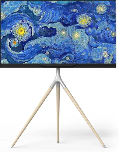 Vista 10 de ONKRON Soporte de TV con caballete para pantalla de 32 a 65 pulgadas de hasta 77 libras, soporte de trípode de TV de altura ajustable con giro