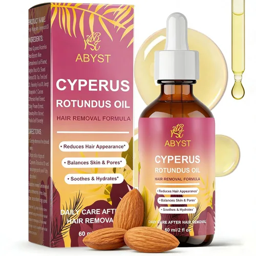 Aceite puro Cyperus Rotundus para el cuidado de la depilación, 2 onzas líquidas, inhibidor natural del crecimiento del cabello para retardar el
