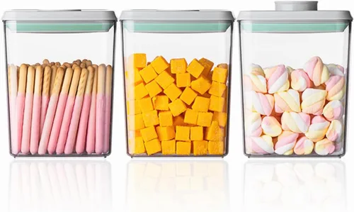 Vista 6 de Ankou Recipientes herméticos para alimentos (1500ml) 1.5 cuartos de galón Contenedor de alimentos con mecanismo de apertura y tapas, sin BPA