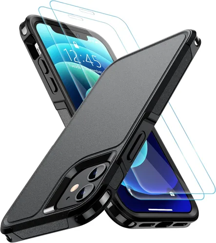 SPIDERCASE Funda diseñada para iPhone 12/iPhone 12 Pro, protección contra caídas de grado militar de 10 pies, con 2 protectores de pantalla de