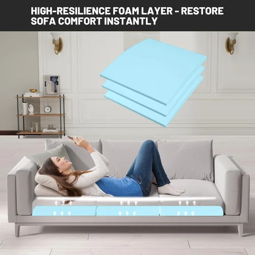 Vista 7 de Soporte de cojín de sofá para asiento caído, 20" x 20" espuma curvada de alta densidad, tabla de soporte de cojín de sofá, soporte de sofá