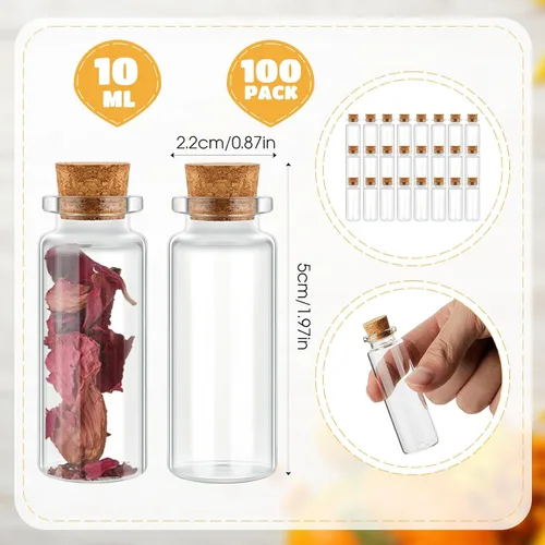 Vista 3 de Patelai 24 frascos pequeños de vidrio con tapas de corcho, mini botellas de poción a granel, pequeños frascos de hechizos para manualidades