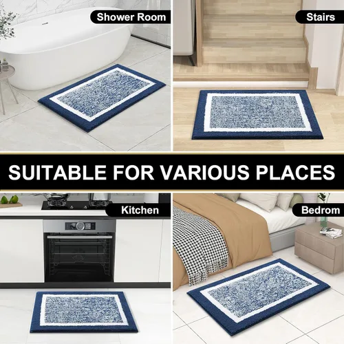 Vista 111 de OLANLY Alfombras de baño 30x20, tapete de baño de microfibra extra suave y absorbente, antideslizante, lavable a máquina, secado rápido, alfombra