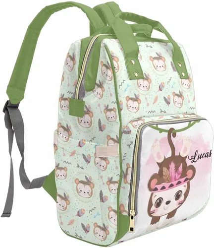 Vista 4 de M YESCUSTOM Bolsa de pañales personalizada con nombre para mamá, mujer, esposa, mochila personalizada, 0620-01, Mochilas Daypack