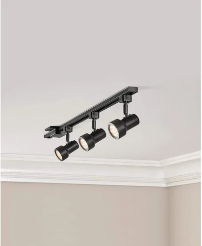 Vista 4 de Kit de iluminación de riel lineal LED integrado negro de 3 luces de 44 pulgadas
