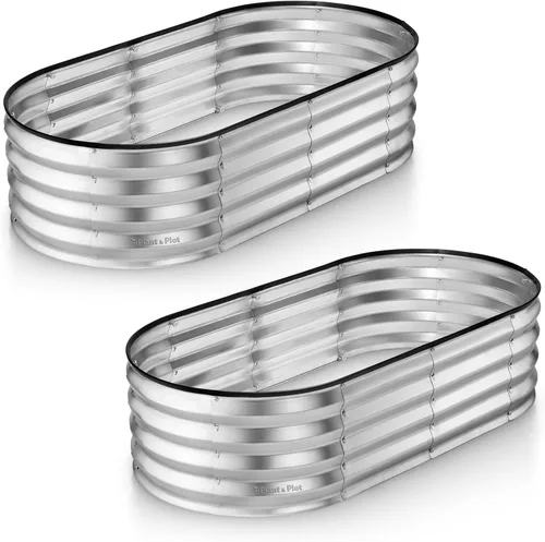 Vista 25 de Plant & Plot Camas de jardín elevadas galvanizadas al aire libre/ Jardinera elevada de 4 x 2 × 1 pie para jardinería, verduras, flores, caja