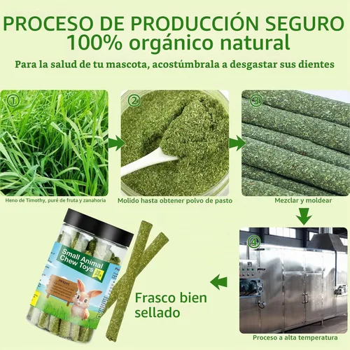 Vista 3 de Timothy - Palitos de heno para conejos y cobayas, golosinas naturales