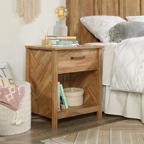 Vista 2 de Sauder Cannery Bridge Night Stand with Spacious Drawer, Nightstand for Bedroom, Sindoori Mango Finish