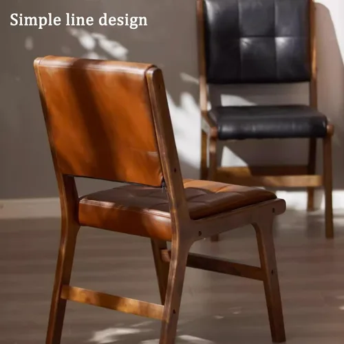 Vista 6 de Sillas de comedor, sillas de cocina, juego de 1/2/4, silla de comedor de madera, asiento de comedor tapizado rústico, silla auxiliar para comedor