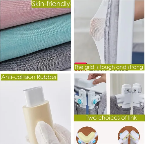 Vista 2 de U/D Bed Rails for Toddlers/Kids - Extra Long and Tall Bed Rail for Twin, Full, Queen, King Size Mattress (71in(180cm))-1side