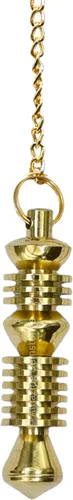 Vista 21 de Péndulos de metal curativos de Amazing Gemstone para adivinaci��n, cúpula dorada de acero de cobre de alta energía, péndulo de bronce, péndulos