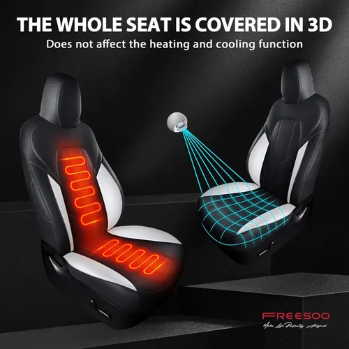 Vista 7 de Juego completo de fundas de asiento de coche para Tesla Model Y, fundas de asiento 2024 2023 2022 2021 2020, protector de asiento de cuero napa 360