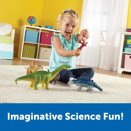 Vista 4 de Learning Resources Juego expandido de dinosaurios gigantes, juguetes Montessori para niños pequeños, forma apilable, regalos para niños y niñas