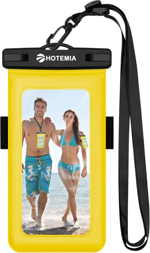 Vista 8 de HOTEMIA Funda impermeable flotante para teléfono celular, bolsa seca con cordón para el cuello y brazalete, se adapta a iPhone y todos los teléfonos