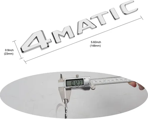 Vista 6 de 4-Matic - Calcomanía adhesiva de emblema para puerta de maletero, guardabarros, parachoques, cromo plateado/plata, para todos los accesorios
