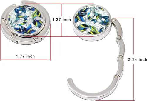 Vista 4 de Juego de 6 ganchos plegables para mujer, con patrón mixto, gancho para colgar en el bolso