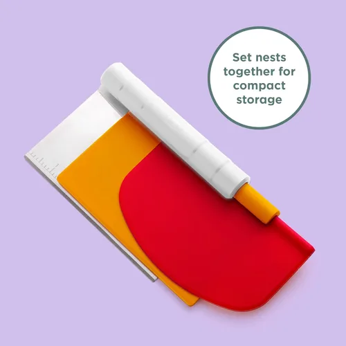 Vista 6 de Chef'n Pastry juego de 3 espátulas para masa, Rojo, Paquete de 1, Rojo