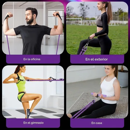 Vista 8 de Upgrade Pedal Resistance Band, 4-Tube Elastic Sit Up Pull Rope for Men and Women,Pedal Puller for Strength Training,Foot Resistance Rope for