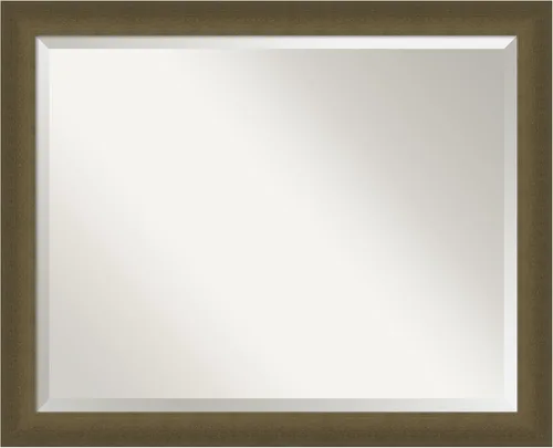 Vista 9 de Amanti Art Espejo de baño de bronce para sobre fregadero, 28 x 22 pulgadas, espejo rectangular estrecho de bronce claro Blaine, marco moderno medio