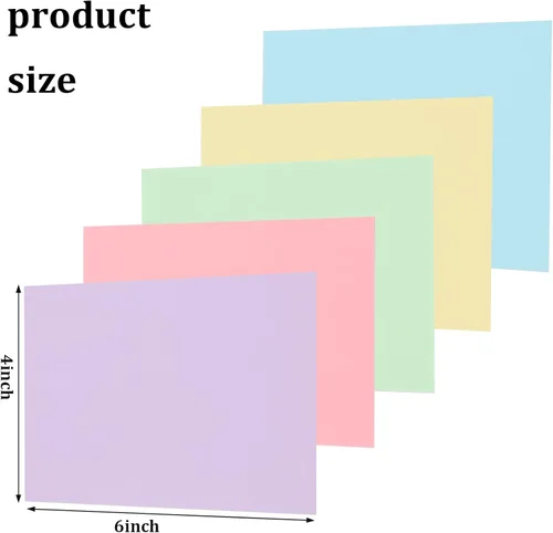Vista 3 de Tarjetas de índice de 4 x 6 pulgadas, paquete de 300 tarjetas de índice de color pastel para estudiar, tarjetas pesadas de colores, tarjetas