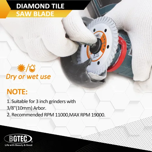 Vista 7 de BGTEC Hoja turbo de granito de diamante, disco de corte de 3 pulgadas/2.953 in para hormigón, hormigón reforzado, piedras artificiales duras