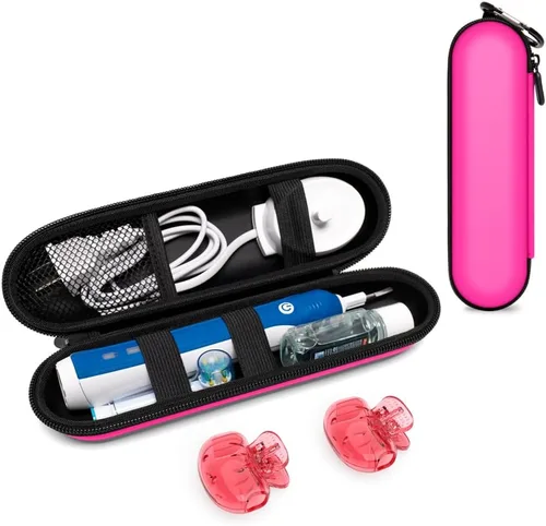 Vista 12 de Nincha Estuche para cepillo de dientes eléctrico EVA, funda de viaje rígida duradera con bolsillo de malla, se adapta a la mayoría de los productos