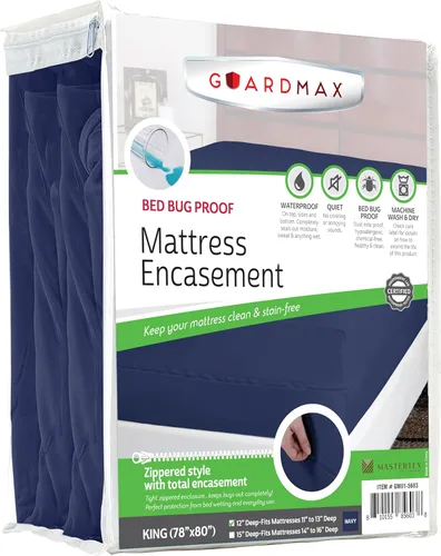 Vista 65 de Guardmax Funda de colchón de punto con cremallera, tamaño Queen, impermeable y a prueba de chinches, ropa de cama cómoda, suave y silenciosa