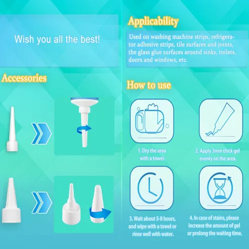 Vista 6 de Sugelary Gel limpiador de manchas de moho, gel limpiador multiusos de 5 onzas líquidas para sellado de carga frontal, lechada de baño, fregadero